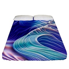 Majestic Ocean Waves Fitted Sheet (queen Size) by GardenOfOphir