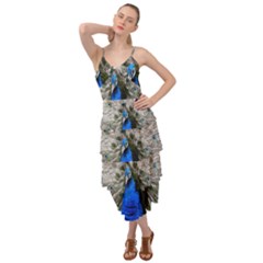 Peacock Bird Animal Feather Nature Colorful Layered Bottom Dress by Ravend