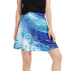 Water Waves Waistband Skirt by GardenOfOphir