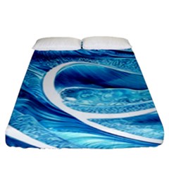 Blue Wave Fitted Sheet (king Size) by GardenOfOphir