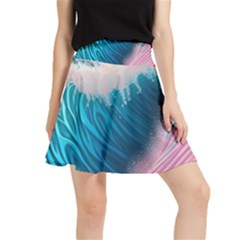 Pink Sea Water Waistband Skirt by GardenOfOphir