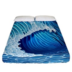 Beach Wave Fitted Sheet (california King Size) by GardenOfOphir