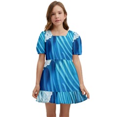 Beach Wave Kids  Short Sleeve Dolly Dress by GardenOfOphir