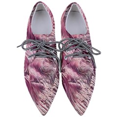 Abstract Pink Ocean Waves Pointed Oxford Shoes by GardenOfOphir