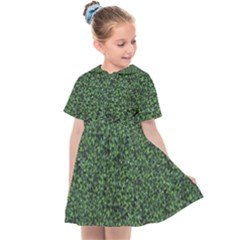 Leafy Elegance Botanical Pattern Kids  Sailor Dress by dflcprintsclothing