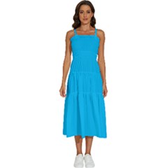 Capri Blue	 - 	sleeveless Shoulder Straps Boho Dress by ColorfulDresses