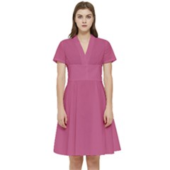 Bashful Pink	 - 	short Sleeve Waist Detail Dress by ColorfulDresses