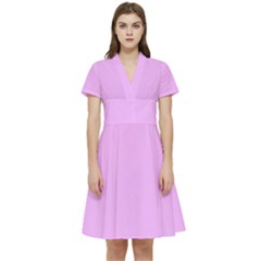 Blossom Pink	 - 	short Sleeve Waist Detail Dress by ColorfulDresses