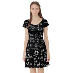 E=mc2 Text Science Albert Einstein Formula Mathematics Physics Short Sleeve Skater Dress by Jancukart