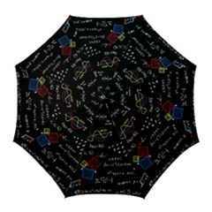 Black Background With Text Overlay Mathematics Formula Board Golf Umbrellas by Jancukart