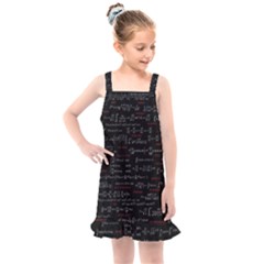 Black Background With Text Overlay Digital Art Mathematics Kids  Overall Dress by Jancukart