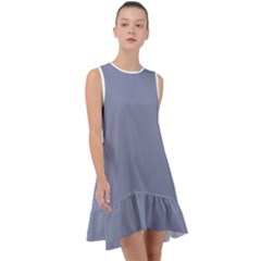 Cool Grey	 - 	frill Swing Dress by ColorfulDresses