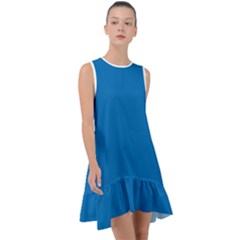 Spanish Blue	 - 	frill Swing Dress by ColorfulDresses