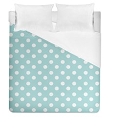 Blue And White Polka Dots Duvet Cover (queen Size) by GardenOfOphir