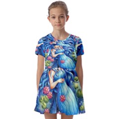 Mermay Kids  Short Sleeve Pinafore Style Dress by artworkshop