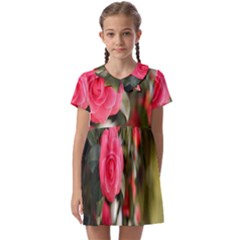 Flower Kids  Asymmetric Collar Dress by artworkshop