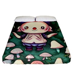 Toadstool Mushrooms Fitted Sheet (queen Size) by GardenOfOphir