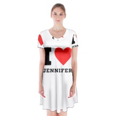 I Love Jennifer  Short Sleeve V-neck Flare Dress by ilovewhateva