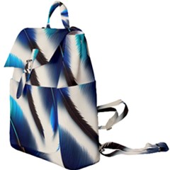 Feathers Pattern Design Blue Jay Texture Colors Buckle Everyday Backpack by Ravend