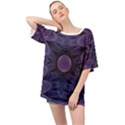 Gometric Shapes Geometric Pattern Purple Background Oversized Chiffon Top View1