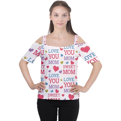 Love Mom Happy Mothers Day I Love Mom Graphic Cutout Shoulder Tee by Ravend