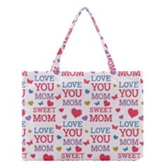 Love Mom Happy Mothers Day I Love Mom Graphic Medium Tote Bag by Ravend