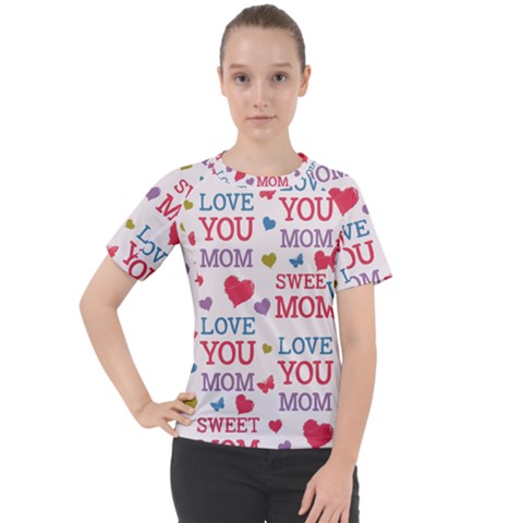 Love Mom Happy Mothers Day I Love Mom Graphic Women s Sport Raglan Tee by Ravend