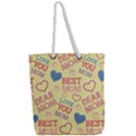 Love Mom Happy Mothers Day I Love Mom Graphic Pattern Full Print Rope Handle Tote (Large) View2