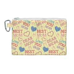 Love Mom Happy Mothers Day I Love Mom Graphic Pattern Canvas Cosmetic Bag (large) by Ravend