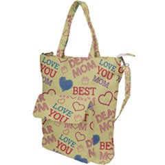 Love Mom Happy Mothers Day I Love Mom Graphic Pattern Shoulder Tote Bag by Ravend