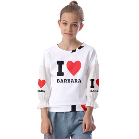 I Love Barbara Kids  Cuff Sleeve Top by ilovewhateva