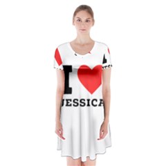 I Love Jessica Short Sleeve V-neck Flare Dress by ilovewhateva