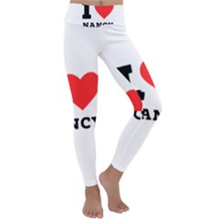 I Love Nancy Kids  Lightweight Velour Classic Yoga Leggings by ilovewhateva