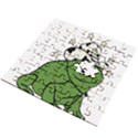 Frog with a cowboy hat Wooden Puzzle Square View2