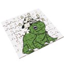 Frog with a cowboy hat Wooden Puzzle Square View3