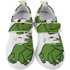 Frog With A Cowboy Hat Kids  Velcro Strap Shoes by Teevova