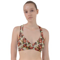 Flowers Leaves Pattern Flora Botany Drawing Art Sweetheart Sports Bra by Ravend