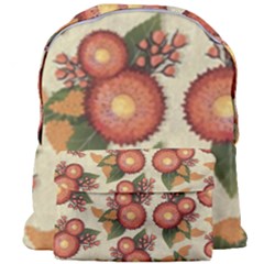 Flowers Leaves Pattern Flora Botany Drawing Art Giant Full Print Backpack by Ravend