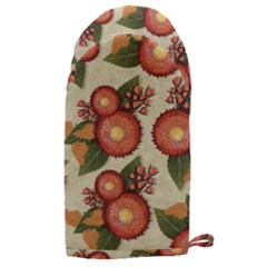 Flowers Leaves Pattern Flora Botany Drawing Art Microwave Oven Glove by Ravend