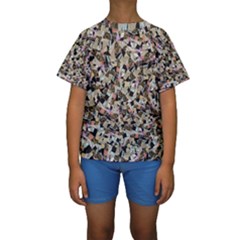 Mystic Geometry Abstract Print Kids  Short Sleeve Swimwear by dflcprintsclothing