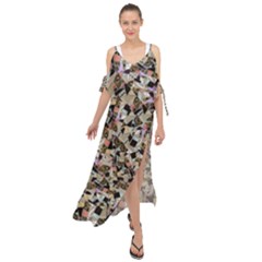 Mystic Geometry Abstract Print Maxi Chiffon Cover Up Dress by dflcprintsclothing