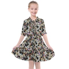 Mystic Geometry Abstract Print Kids  All Frills Chiffon Dress by dflcprintsclothing