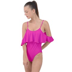 Persian Rose Pink	 - 	drape Piece Swimsuit by ColorfulSwimWear