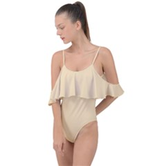 Peach Yellow	 - 	drape Piece Swimsuit by ColorfulSwimWear