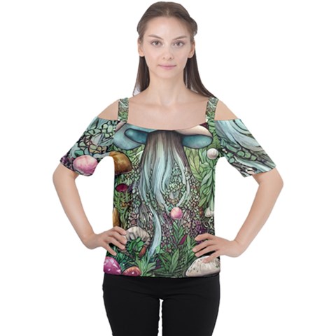 Craft Mushroom Cutout Shoulder Tee by GardenOfOphir