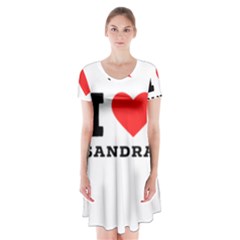 I Love Sandra Short Sleeve V-neck Flare Dress by ilovewhateva