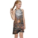 Breathe In Nature Background Kids  Halter Collar Waist Tie Chiffon Dress View3