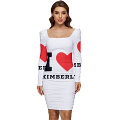 I Love Kimberly Women Long Sleeve Ruched Stretch Jersey Dress by ilovewhateva