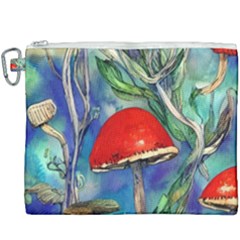 Woodsy Mushroom Forest Foraging Canvas Cosmetic Bag (xxxl) by GardenOfOphir