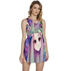 Fantasy Mushrooms Sleeveless High Waist Mini Dress by GardenOfOphir